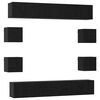 vidaXL Set comodă TV 10 pcs 180 x 30 x 30 cm Stejar Negru