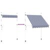 vidaXL Copertină retractabilă manual, dungi albastru și alb, 200 cm