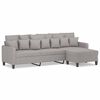 vidaXL Canapea cu 3 locuri și taburet, gri deschis, 210 cm, textil