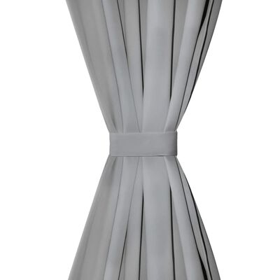vidaXL Draperii micro-satin cu bride, 2 buc, 140 x 225 cm, gri