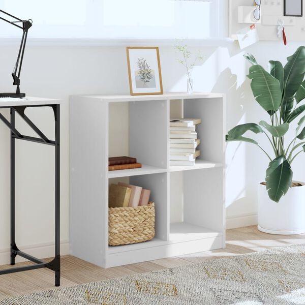 vidaXL Bibliotecă, albă, 68,5x32x75 cm, lemn prelucrat