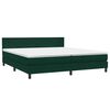 vidaXL Pat box spring cu saltea, verde &icirc;nchis, 180x220 cm, catifea