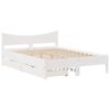 vidaXL Cadru de pat cu sertare, , alb, 120x200 cm, lemn masiv de pin