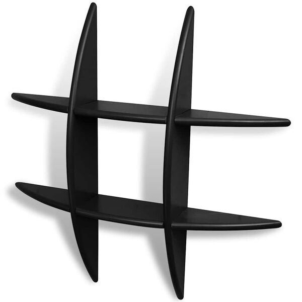 vidaXL Rafturi de perete, 2 buc., negru