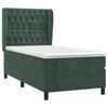 vidaXL Pat box spring cu saltea, verde &icirc;nchis, 100x200 cm, catifea