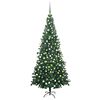 vidaXL Brad de Crăciun pre-iluminat cu set globuri, verde, 240 cm, L