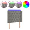 vidaXL Tăblie de pat cu LED, gri deschis, 103x16x118/128 cm, catifea