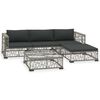 vidaXL Set mobilier de grădină cu perne, 5 piese, gri, poliratan