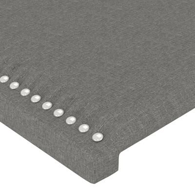 vidaXL Tăblie de pat cu aripioare gri închis 93x23x118/128 cm textil