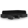 vidaXL Set mobilier de grădină, cu perne, 5 piese, negru, poliratan