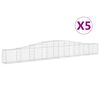vidaXL Coșuri gabion arcuite 5 buc, 400x30x40/60 cm, fier galvanizat