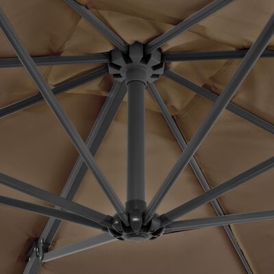 vidaXL Umbrelă suspendată cu stâlp din aluminiu taupe 250x250 cm