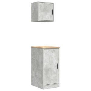 vidaXL Dulapuri de garaj 2 buc Lemn prelucrat gri beton