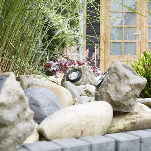 Luxform Lampă solară hibrid inteligentă de grădină Nebraska/LED piatră