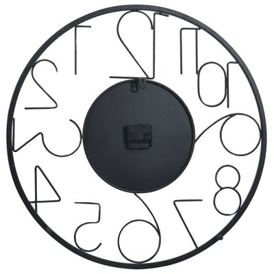 vidaXL Ceas de perete, negru, 60 cm, metal