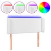 vidaXL Tăblie de pat cu LED, alb, 103x16x78/88 cm, piele ecologică
