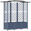 vidaXL Pat Ridicat cu Trellis și Acoperiș Gri 163 x 40 x 141 cm PP