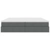 vidaXL Pat cu saltea și spațiu de depozitare Gri &icirc;nchis 200 x 200 cm