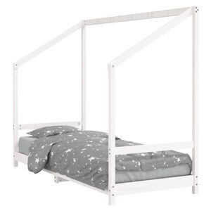 vidaXL Cadru de pat pentru copii, alb, 80x200 cm, lemn masiv de pin