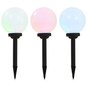 vidaXL Lămpi solare de exterior cu LED, 3 buc, 20 cm, RGB, sferic