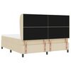 vidaXL Pat cu arcuri cu saltea cu headboard Crem 180 x 200 cm țesătură