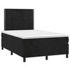 vidaXL Pat box spring cu saltea, negru, 120x190 cm, catifea
