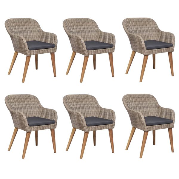 vidaXL Set mobilier de grădină, 7 piese, maro