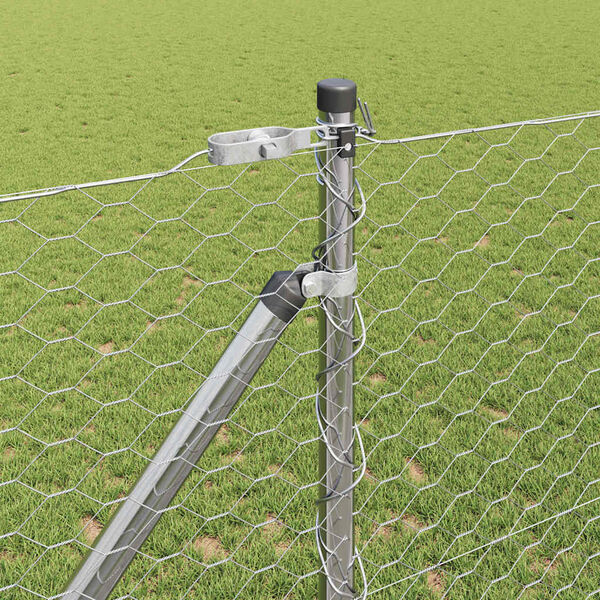 vidaXL St&acirc;lp de gard. Argintiu 25 x 1,4 m (plasă de 36 mm) Oțel