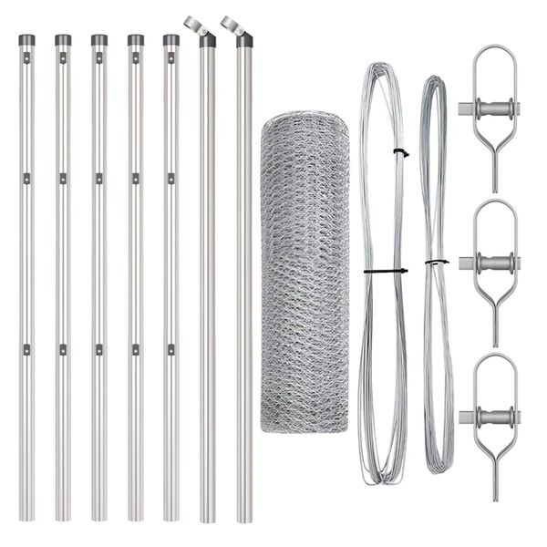 vidaXL St&acirc;lp de gard. Argintiu 10 x 0,4 m (plasă de 13 mm) Oțel