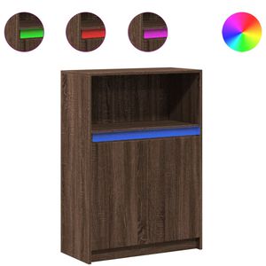 vidaXL Dulap cu LED, stejar maro, 72x34x100 cm, lemn prelucrat