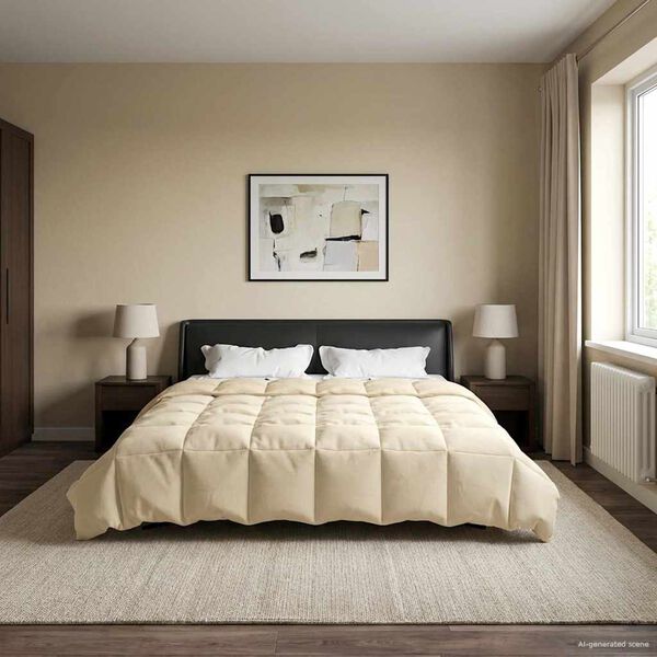 vidaXL Pilotă de vară Patos Crem 200 x 200 cm Microfibră