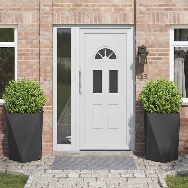 vidaXL Jardinieră 2 pcs Negru 50 x 50 x 75 cm Oțel