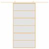 vidaXL Ușă glisantă, auriu, 102,5x205 cm, sticlă ESG mată și aluminiu