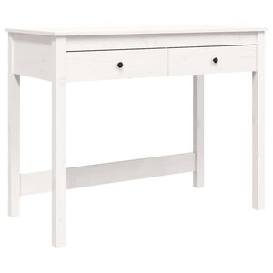 vidaXL Birou cu sertare, alb, 100x50x78 cm, lemn masiv de pin