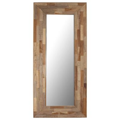 vidaXL Oglindă, 50 x 110 cm, lemn de tec reciclat