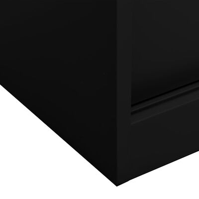 vidaXL Dulap de birou cu ușă glisantă, negru, 90x40x90 cm, oțel