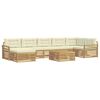vidaXL Set de canapele de exterior cu pernă 8 pcs Alb și crem