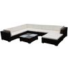 vidaXL Set mobilier de grădină cu perne, 8 piese, maro, poliratan
