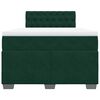 vidaXL Pat box spring cu saltea, verde &icirc;nchis, 120x200 cm, catifea