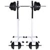 vidaXL Suport haltere genuflexiuni cu halteră și set gantere 60,5 kg