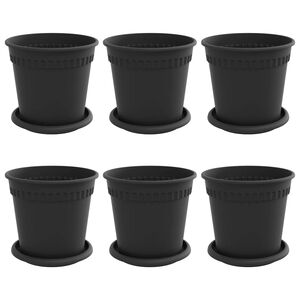 vidaXL Ghivece pentru plante 6 pcs Negru &Oslash; 17 x 14 cm Plastic