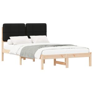 vidaXL Cadru de pat cu tăblie tapițată cu headboard Negru 120 x 190 cm