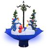 vidaXL Brad de Crăciun cu ninsoare și bază umbrelă albastru 75 cm PVC