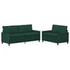 vidaXL Set de canapea 2 pcs Verde &icirc;nchis Catifea