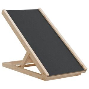 vidaXL Rampă pentru c&acirc;ini, gri, 70x35 cm, lemn masiv de brad
