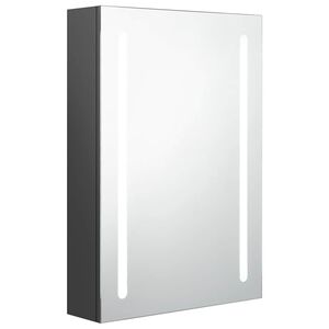 vidaXL Dulap de baie cu oglindă și LED, gri, 50x13x70 cm