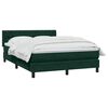 vidaXL Pat box spring cu saltea, verde &icirc;nchis, 160x210 cm, catifea