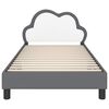 vidaXL Cadru de pat pentru copii cu spătar Gri deschis 90 x 190 cm PU