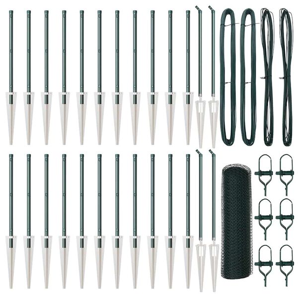 vidaXL St&acirc;lp de gard. Verde 50 x 0,8 m (plasă de 13 mm) Oțel și PVC