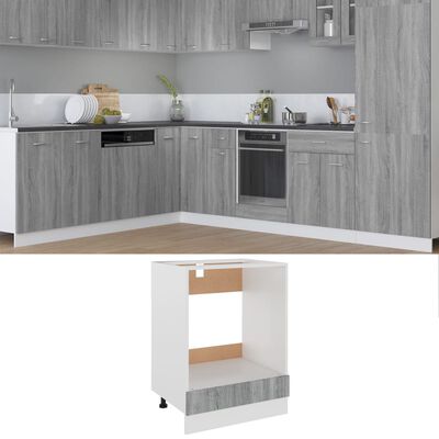 vidaXL Dulap pentru cuptor, gri sonoma, 60x46x81,5 cm, lemn compozit